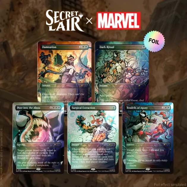 MARVEL'S SPIDER-MAN - Secret Lair x : Venom UNLEASHED (foils / non foils) (UK) (foil)