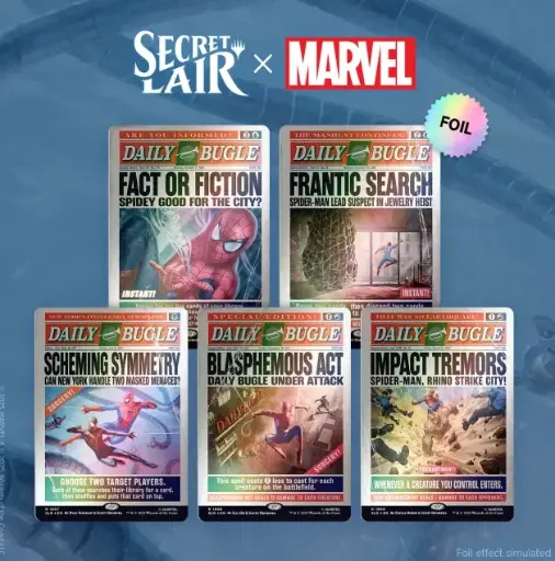 MARVEL'S SPIDER-MAN - Secret Lair x : DAILY BUGLE BREAKING NEWS (foils / non foils) (UK)